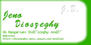jeno dioszeghy business card